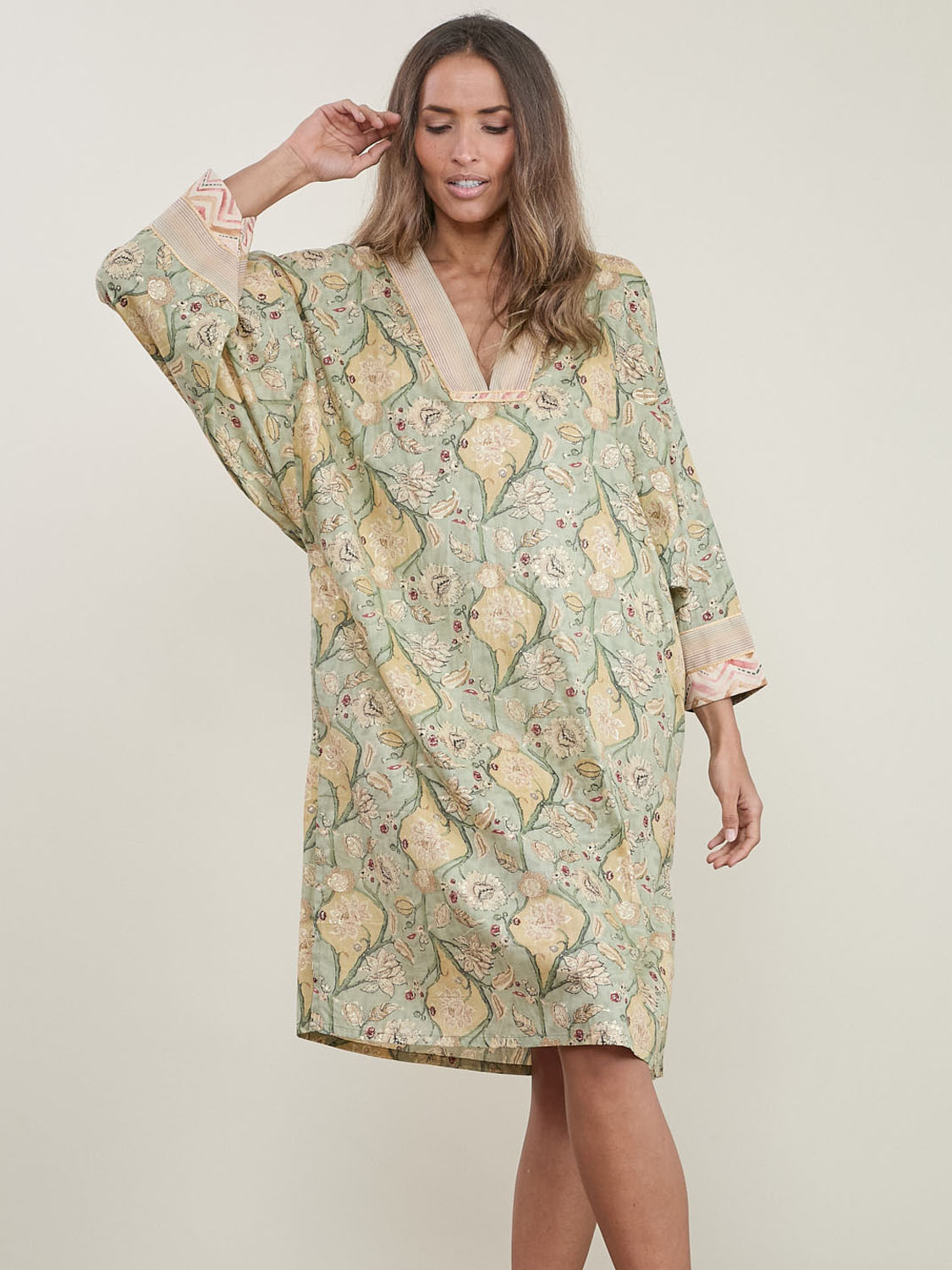 Amam Tunic Green-Print