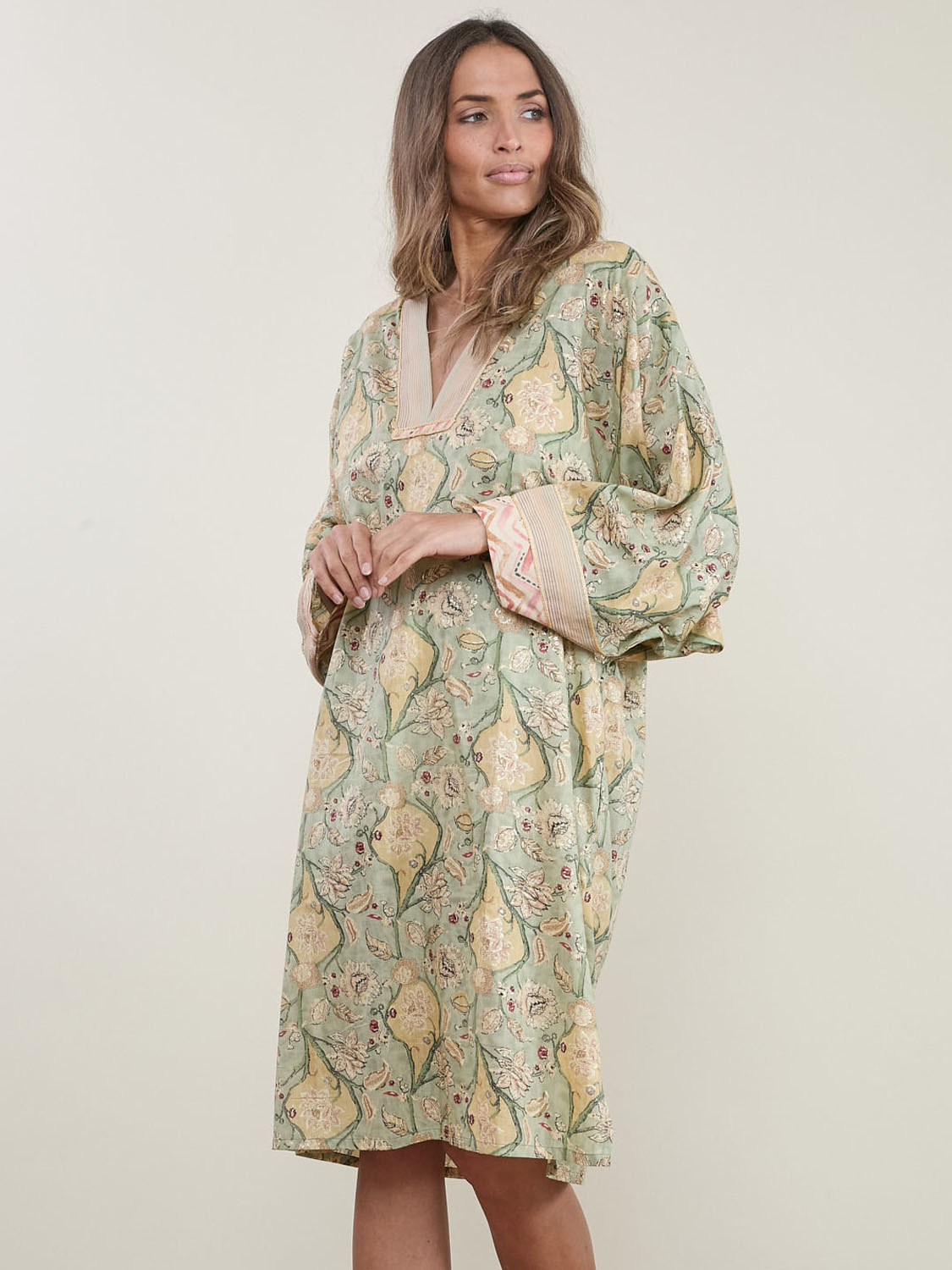 Amam Tunic Green-Print