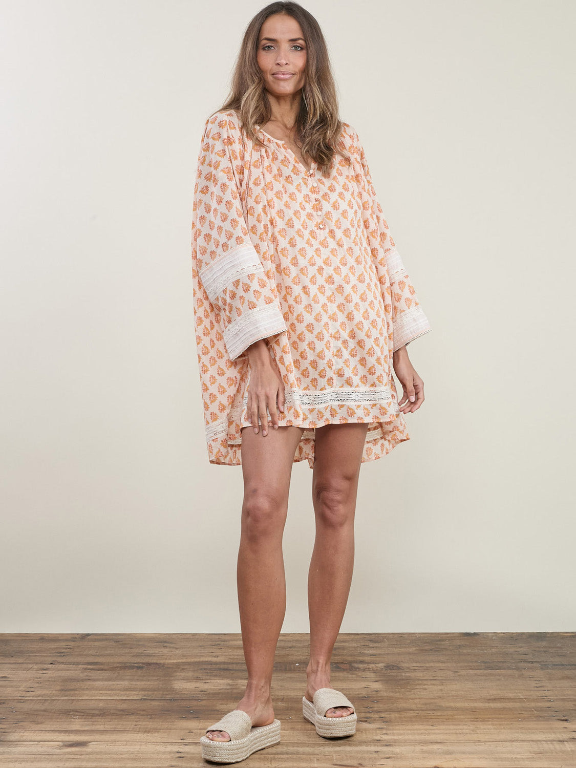 Avian Blouse-Dress Print Orange