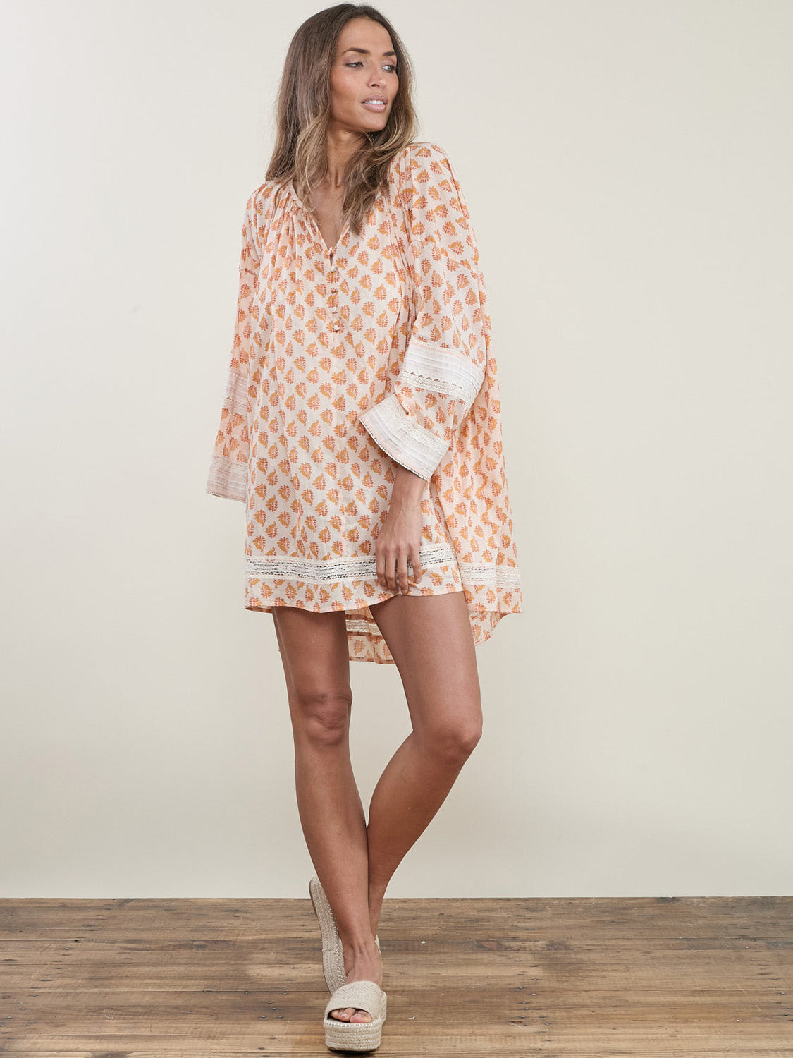 Avian Blouse-Dress Print Orange