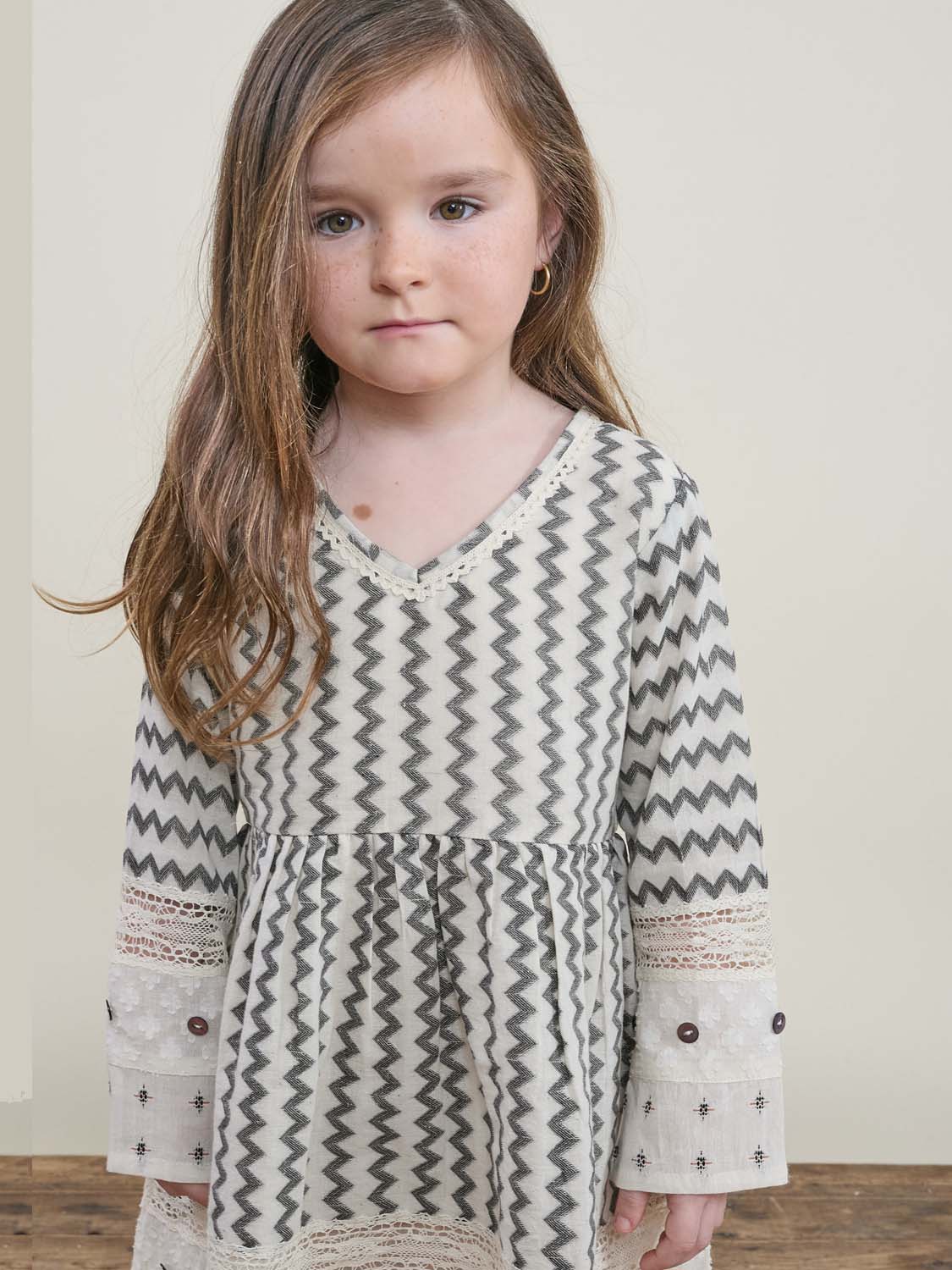 Ayur Dress Cream & Black Kids